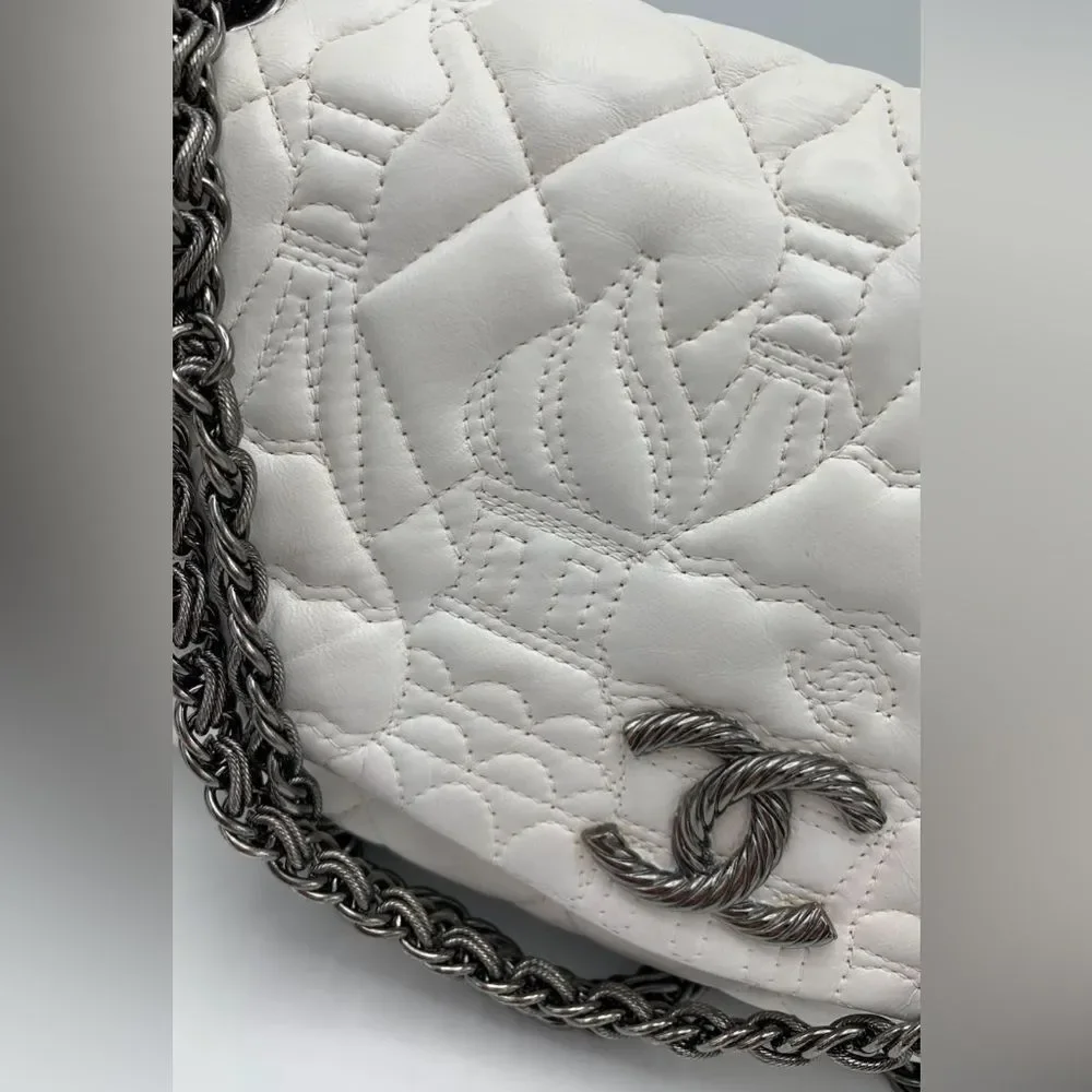 Chanel Moscow Kremlin  Cream Quilted Shoulder Bag with Iconic CC Closure